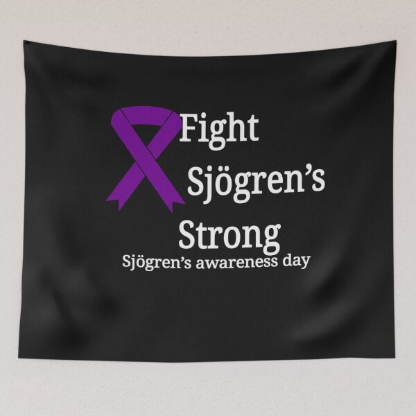 Item preview, Sjögren's awareness day purple ribbon text designed and sold by  Mudikeys.