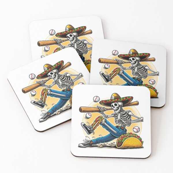 Item preview, Cinco de Mayo Skeleton Playing Baseball - Funny Sombrero & Tacos designed and sold by ZACK ART.