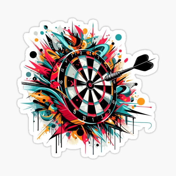 Item preview, Accuracy - colorful dartboard with paint splatters and spray effects. designed and sold by SplashPixel.