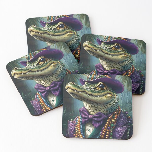 Item preview, Elegant alligator in vibrant attire with top hat designed and sold by Artessie.
