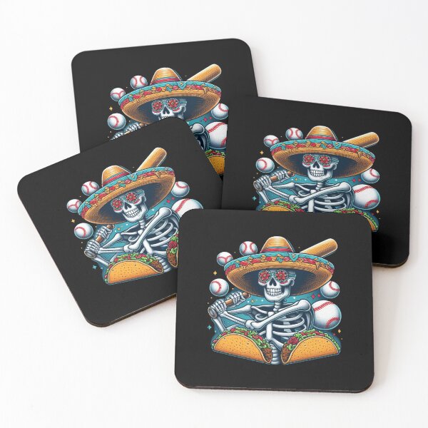 Item preview,  Cinco de Mayo Skeleton Playing Baseball - Funny Sombrero & Tacos designed and sold by ZACK ART.