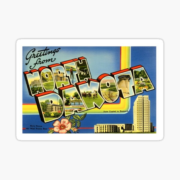 Item preview, Retro North Dakota Travel Poster Design designed and sold by DankThreads.