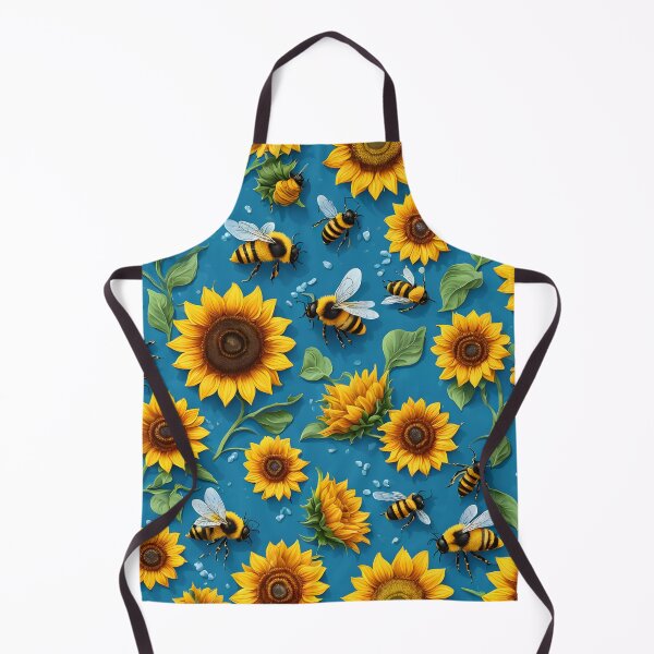 Item preview, Sunflower flowers and bees designed and sold by PrintLabStudio.
