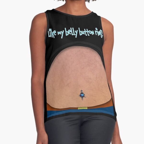 Funny Dad Fake Fat Beer Belly Button Ring Body Piercing Sleeveless Top