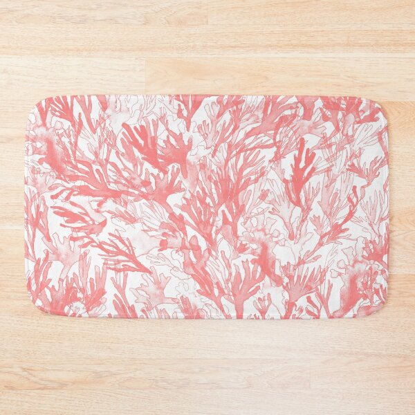 Item preview, A dense forest of light red seaweed underwater painted in watercolor. designed and sold by AlineDoornhof.
