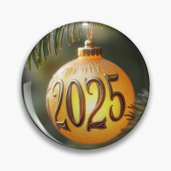 Item preview, Christmas 2025 Gold Ornament On Pine designed and sold by Maria Dryfhout.