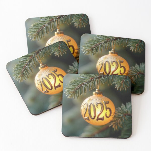 Item preview, Christmas 2025 Gold Ornament On Pine designed and sold by Maria Dryfhout.