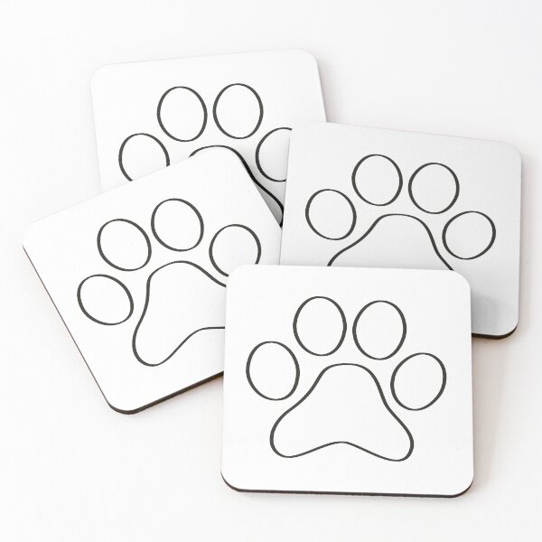 Item preview, Simple Black Outline Only - Cute Cat Dog Paw designed and sold by MoePark.
