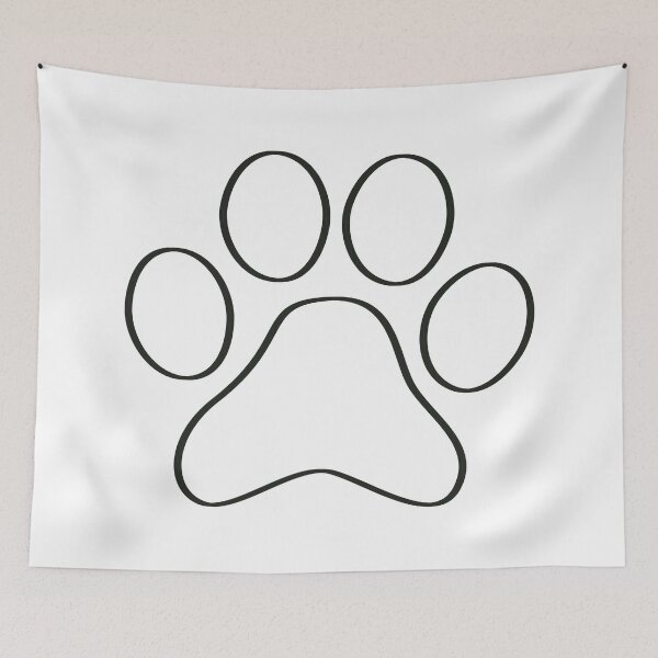 Item preview, Simple Black Outline Only - Cute Cat Dog Paw designed and sold by MoePark.