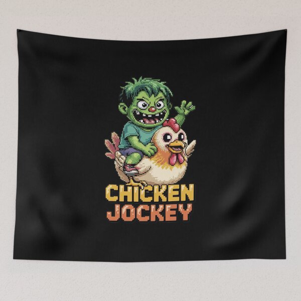 Item preview, Pixel Chicken Jockey designed and sold by MonkiFlipp.