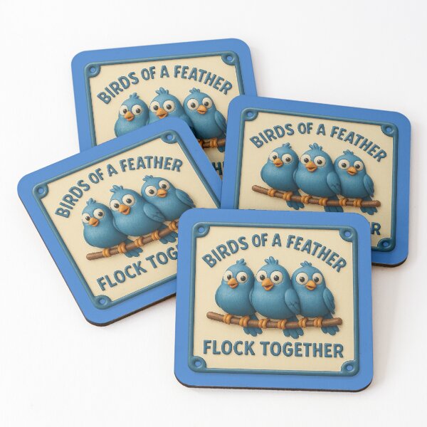 Item preview, Birds of a feather flock together – cartoon wisdom designed and sold by Girih.