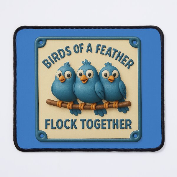 Item preview, Birds of a feather flock together – cartoon wisdom designed and sold by Girih.