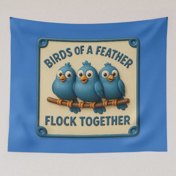 Item preview, Birds of a feather flock together – cartoon wisdom designed and sold by Girih.