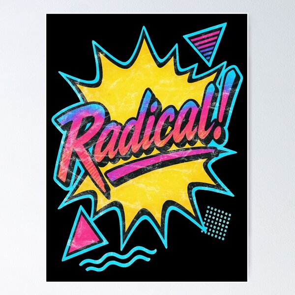 Item preview, RADICAL! A rad 80s design in a vintage worn style! designed and sold by Hiraeth Atelier.