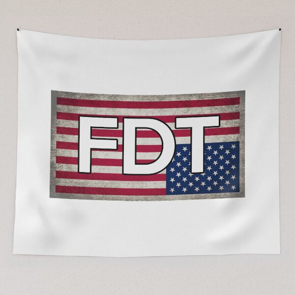 Item preview, FDT Fuck Donald Trump Distress Flag designed and sold by Metro Bionic.