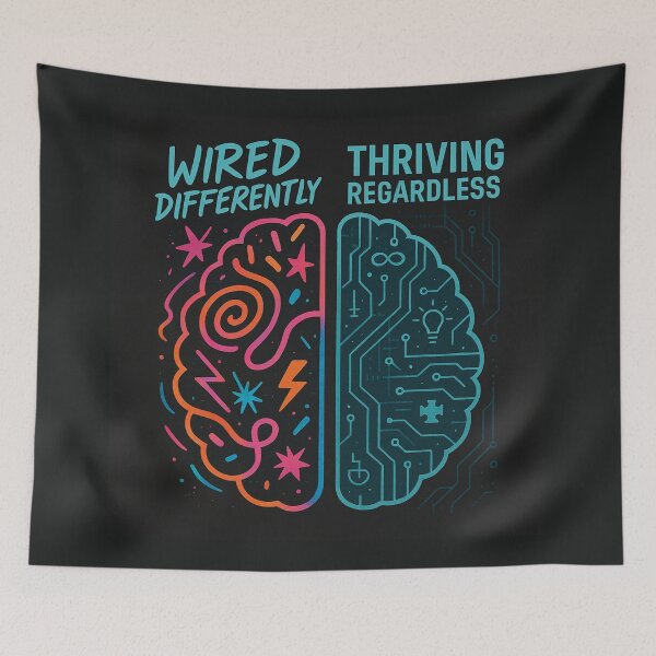 Item preview, Wired Differently - Thriving Regardless - part of the "Neurodivergent & Thriving" collection designed and sold by AnTartstudios.