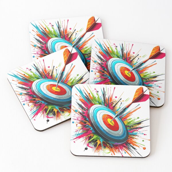 Item preview, Accuracy - colorful dartboard with paint splatters and spray effects. designed and sold by SplashPixel.