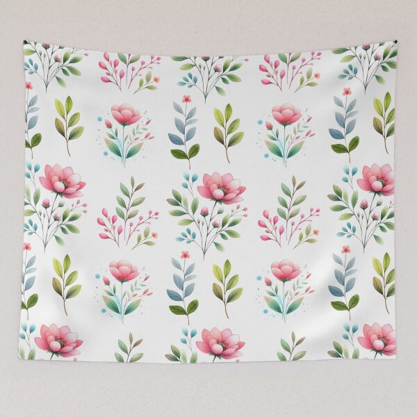 Item preview, Retro watercolor flowers Garden  designed and sold by Charmy Design.