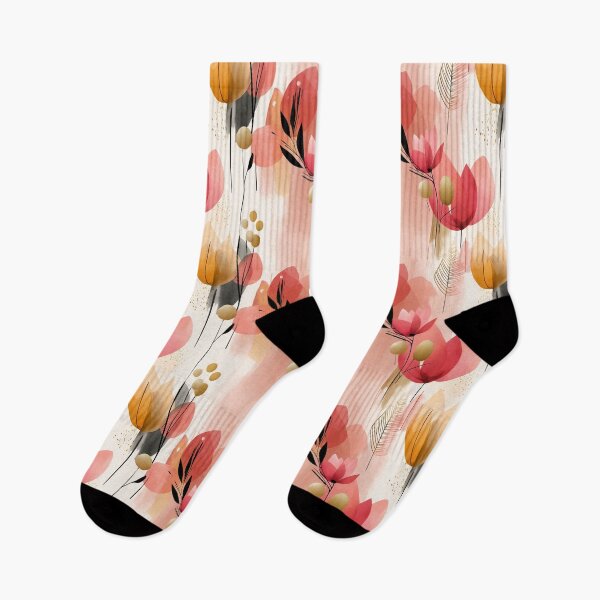 Artikelvorschau, Golden Coral Bloom – Elegantes abstraktes Blumenmuster entworfen und verkauft von Moisky Patterns.