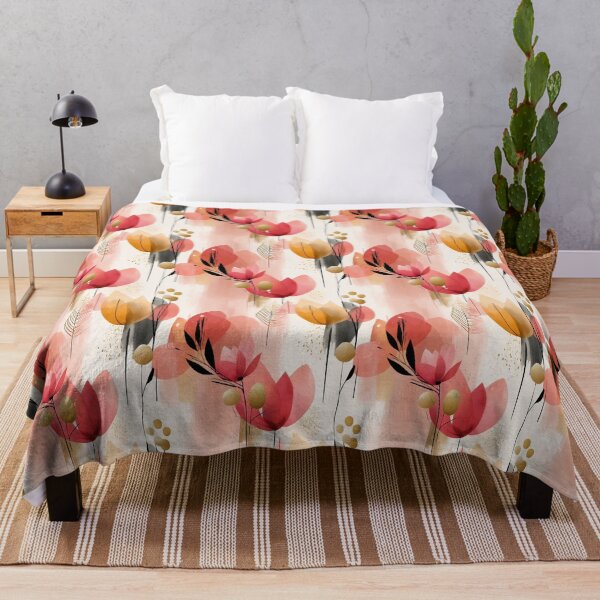 Item preview, Golden Coral Bloom – Elegant Abstract Floral Pattern designed and sold by Moisky Patterns.