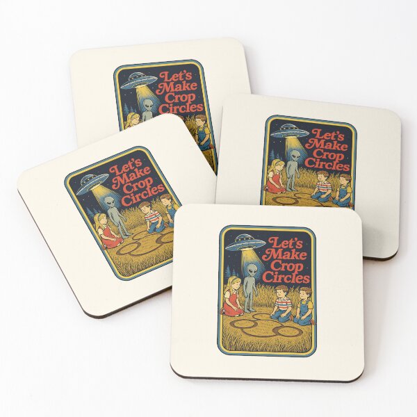 Item preview, Let's Make Crop Circles - Funny Retro Alien UFO Encounter designed and sold by NatIntrovertSoc.