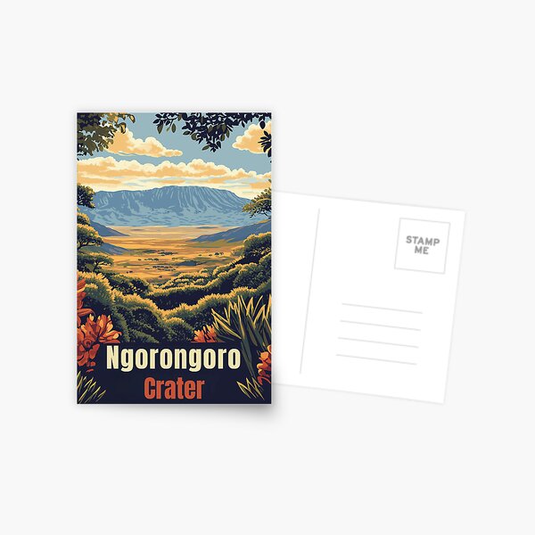Item preview, Ngorongoro Crater Vintage Travel Poster designed and sold by Sasmu.