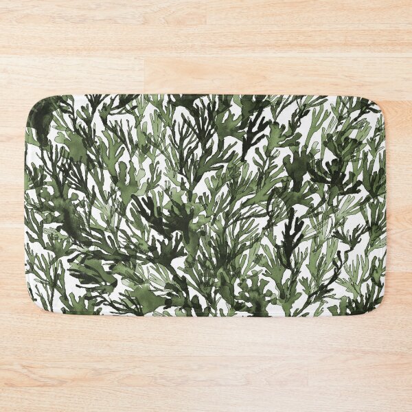 Item preview, A dense forest of green seaweed painted by hand. designed and sold by AlineDoornhof.