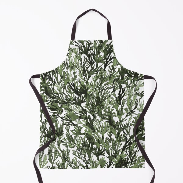 Item preview, A dense forest of green seaweed painted by hand. designed and sold by AlineDoornhof.