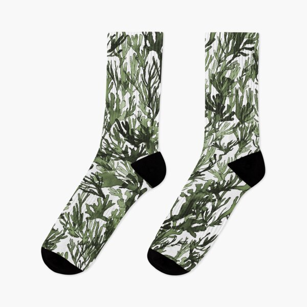 Item preview, A dense forest of green seaweed painted by hand. designed and sold by AlineDoornhof.