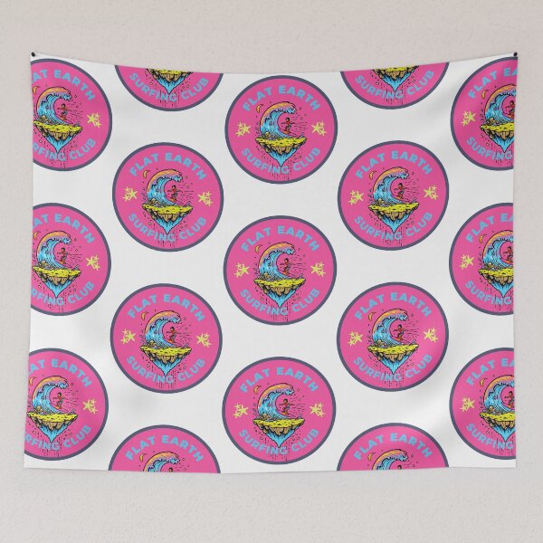 Item preview, Flat Earth Surfing Club - pink designed and sold by FlipStitch Tees.
