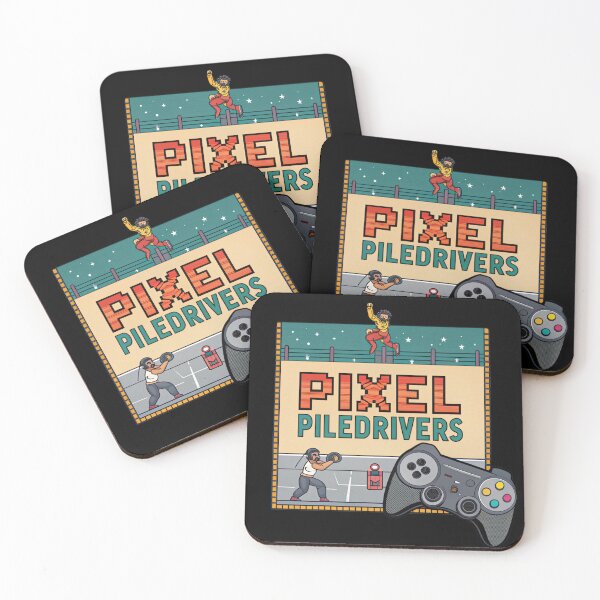 Item preview, Pixel Piledrivers Vintage Wrestling Game Tee designed and sold by Lucky Dog Merch.