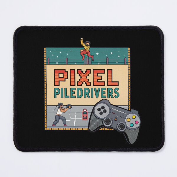Item preview, Pixel Piledrivers Vintage Wrestling Game Tee designed and sold by Lucky Dog Merch.