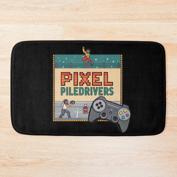 Item preview, Pixel Piledrivers Vintage Wrestling Game Tee designed and sold by Lucky Dog Merch.