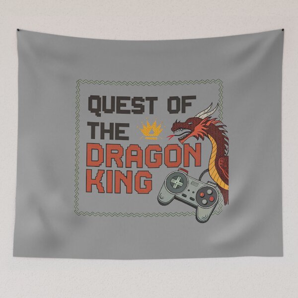 Artikelvorschau, Quest des Drachenkönigs Retro RPG T-Shirt entworfen und verkauft von Lucky Dog Merch.