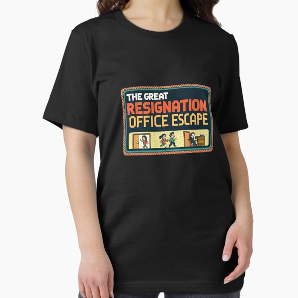 Artikel-Vorschau von Der große Rücktritt: Office Escape Retro Game Tee, designt und verkauft von Lucky Dog Merch.