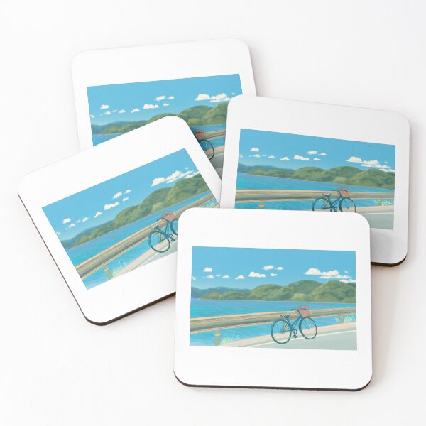 Item preview, Handrawn Anime Bike by the Ocean designed and sold by Cat-and-Panda.