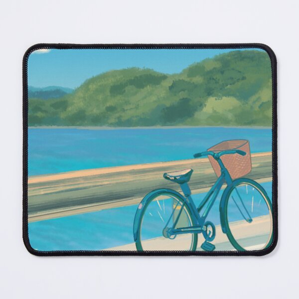 Item preview, Handrawn Anime Bike by the Ocean designed and sold by Cat-and-Panda.