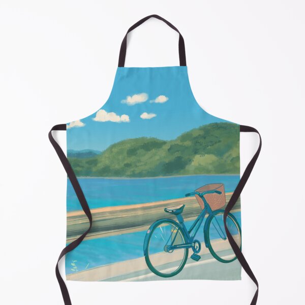 Item preview, Handrawn Anime Bike by the Ocean designed and sold by Cat-and-Panda.