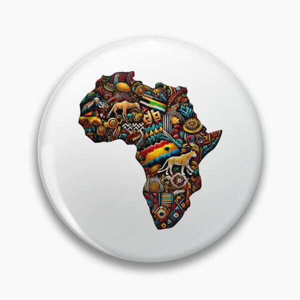 Item preview, Colorful African Map Art | Tribal Animal Culture Pattern Illustration designed and sold by DrawHandArt.