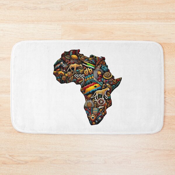 Item preview, Colorful African Map Art | Tribal Animal Culture Pattern Illustration designed and sold by DrawHandArt.