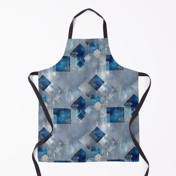 Item preview, Glacial Geometry – Elegant Blue & Gold Abstract Design designed and sold by Moisky Patterns.