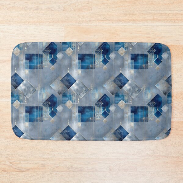 Item preview, Glacial Geometry – Elegant Blue & Gold Abstract Design designed and sold by Moisky Patterns.