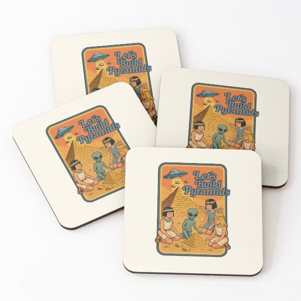 Item preview, Let's Build Pyramids - Funny Retro Lost Egyptian Pyramid Alien UFO designed and sold by NatIntrovertSoc.
