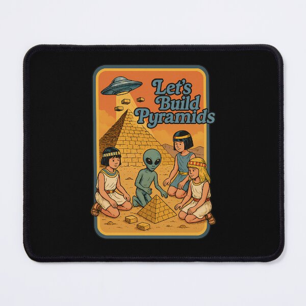 Item preview, Let's Build Pyramids - Funny Retro Lost Egyptian Pyramid Alien UFO designed and sold by NatIntrovertSoc.