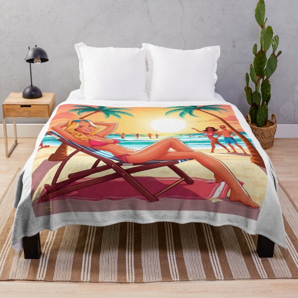 Item preview, Blonde Beauty Sunbathing on the Beach designed and sold by Pigmentra.
