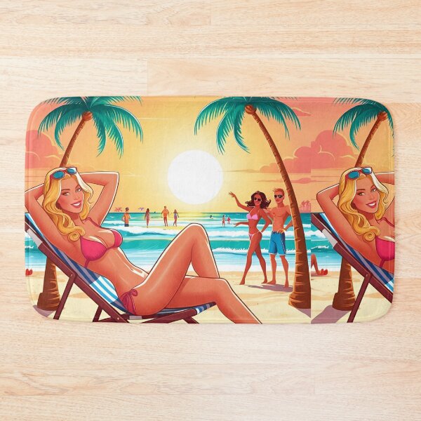 Item preview, Blonde Beauty Sunbathing on the Beach designed and sold by Pigmentra.