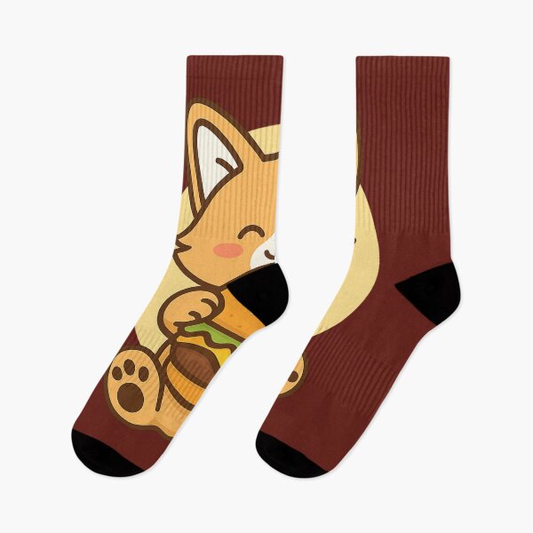 Item preview, Kawaii Welsh Corgi with Cheeseburger designed and sold by Teehiv.