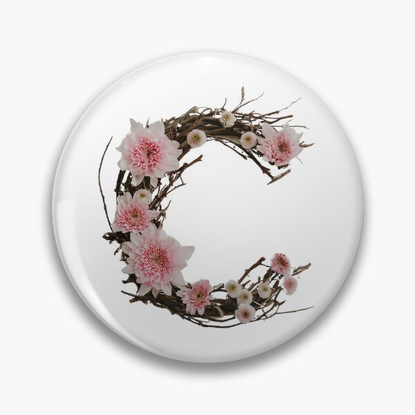 Item preview, Elegant Floral Letter C Design - Pink Botanical Monogram Art 2 designed and sold by Psycho-Crazy.