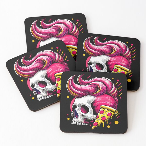Item preview, Punk Skull Pizza Art – Pink Hair Skull with Dripping Pepperoni Slice in Pop Grunge Styleopy of Black History Month Tree Design  designed and sold by DrawHandArt.