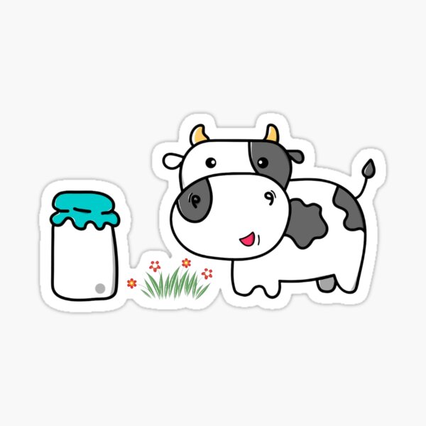 Item preview, cow cute cow kawaii cow cartoon cow funny cow cow lover farm animal dairy cow baby cow cow sticker moo animal illustration cow aesthetic cow print designed and sold by Amaya1Designs.